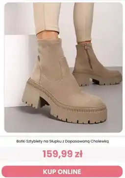 Renee Botki sztyblety na słupku z dopasowaną cholewką Renee oferta