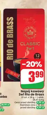 Dino Kawa rozpuszczalna Napój kawowy 3w1 Rio de Brass Classic 12-pak oferta