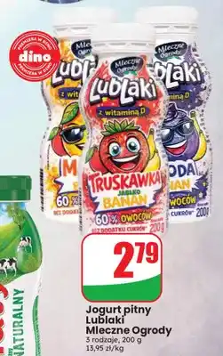 Dino Jogurt pitny Lublaki Mleczne Ogrody truskawka jabłko banan oferta