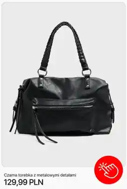 Cropp Torebka damska Cropp czarna z metalowymi detalami oferta