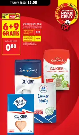 Biedronka Cukier biały Królewski, Polski Cukier, Diamant, Sweet Family oferta