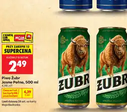 Biedronka Piwo Żubr Jasne Pełne oferta