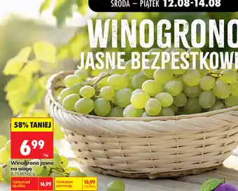 Biedronka Winogrono jasne bezpestkowe na wagę oferta