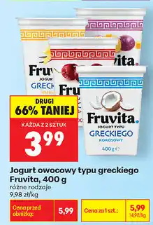 Biedronka Jogurt owocowy typu greckiego Fruvita oferta