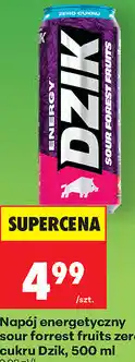 Biedronka Napój energetyczny sour forrest fruits zero cukru Dzik oferta