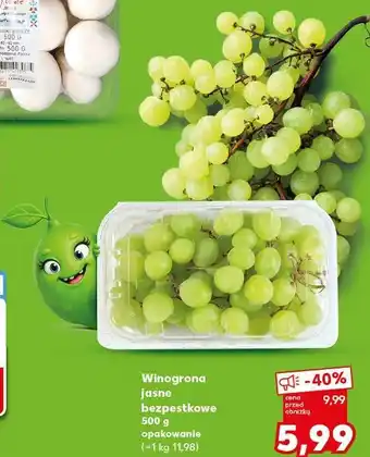Kaufland Winogrona jasne bezpestkowe oferta