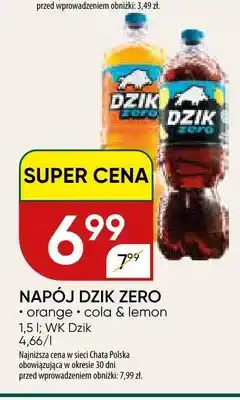 Chata Polska Napój Dzik Zero orange oferta
