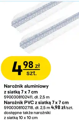 Castorama Narożnik aluminiowy z siatką 7 x 7 cm oferta