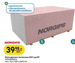 Castorama Płyta gipsowo-kartonowa GKF typ DF Norgips oferta