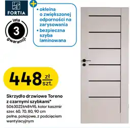 Castorama Skrzydło drzwiowe Toreno z czarnymi szybkami oferta