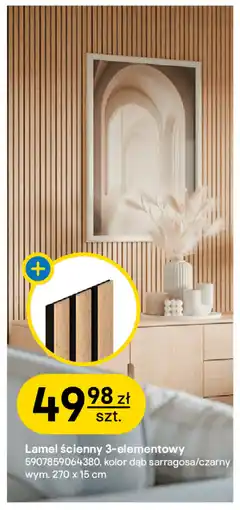 Castorama OK WALL Lamel ścienny 3-elementowy, dąb sarragosa/czarny oferta