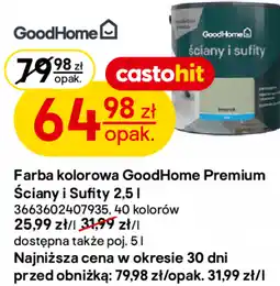 Castorama Farba kolorowa GoodHome Premium Ściany i Sufity oferta