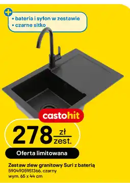 Castorama Zestaw zlew granitowy Suri z baterią oferta
