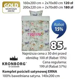 JYSK Komplet pościeli satynowej ERNA oferta