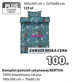 JYSK Komplet pościeli satynowej BERTHA oferta