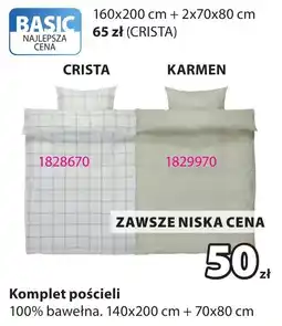 JYSK BASIC Komplet pościeli CRISTA oferta