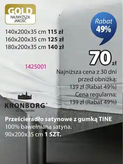 JYSK Prześcieradło satynowe z gumką TINE oferta