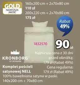 JYSK Komplet pościeli satynowej NELL oferta