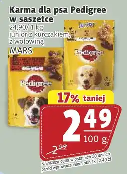 Prim Market Karma dla psa Pedigree w saszetce junior z kurczakiem, z wołowiną MARS oferta