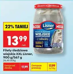 Biedronka Filety śledziowe wiejskie XXL Lisner 900 g / 567 g oferta