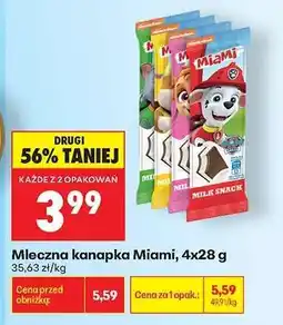 Biedronka Mleczna kanapka Miami 4x28 g oferta