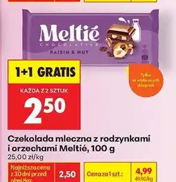 Biedronka Czekolada mleczna z rodzynkami i orzechami Meltie, 100 g oferta