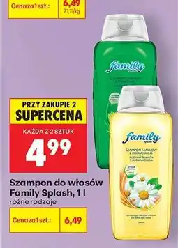 Biedronka Szampon do włosów Family Splash, 1l oferta