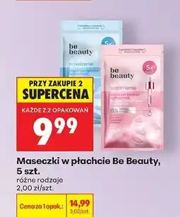 Biedronka Maseczki w płachcie Be Beauty, 5 szt oferta