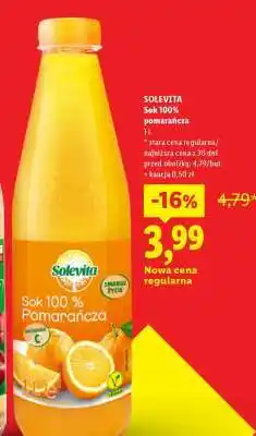 Lidl Solevita Sok 100% pomarańcza oferta
