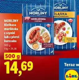 Lidl MORLINY Kiełbasa morlińska z szynki lub z piersi kurczaka oferta