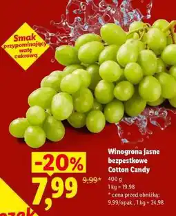 Lidl Winogrona jasne bezpestkowe Cotton Candy oferta