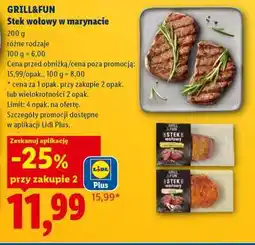 Lidl GRILL&FUN Stek wołowy w marynacie oferta