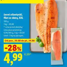 Lidl Łosoś atlantycki, filet ze skórą, XXL oferta
