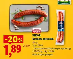 Lidl PIKOK Kiełbasa toruńska oferta