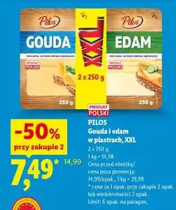 Lidl PILOS Gouda i edam w plastrach, XXL oferta