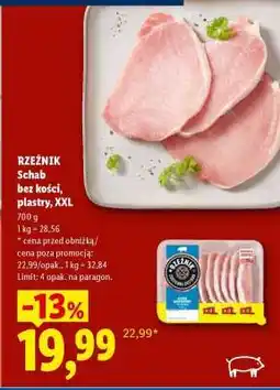 Lidl RZEŹNIK Schab bez kości, plastry, XXL oferta