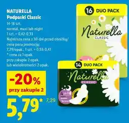 Lidl NATURELLA Podpaski Classic oferta