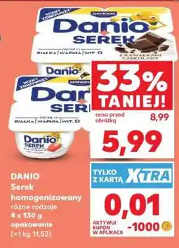 Kaufland DANIO Serek homogenizowany różne rodzaje 4 x 130 g opakowanie oferta