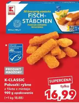 Kaufland K-CLASSIC Paluszki rybne z fileta z mintaja 900 g opakowanie oferta