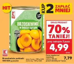 Kaufland Brzoskwinie połówki 480/820 g puszka oferta