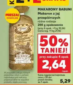 Kaufland MAKARONY BABUNI Makaron z jaj przepiórczych oferta