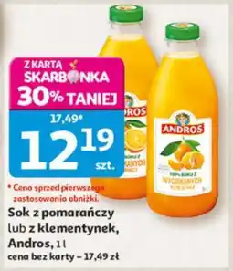 Auchan Sok z pomarańczy lub z klementynek oferta