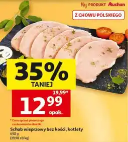 Auchan Schab wieprzowy bez kości , kotlety oferta