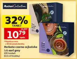 Auchan Herbata czarna cejlońska lub earl grey oferta