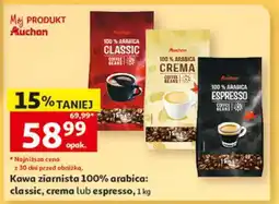 Auchan Kawa ziarnista 100% Arabica oferta