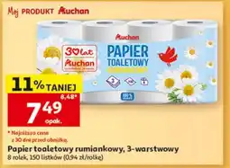 Auchan Papier toaletowy rumiankowy, 3-warstwowy oferta