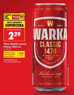 Biedronka Piwo Warka Jasne Pełne oferta