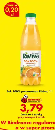 Biedronka Sok 100% pomarańcza Riviva oferta