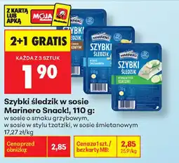Biedronka Szybki śledzik w sosie Marinero Snacki oferta
