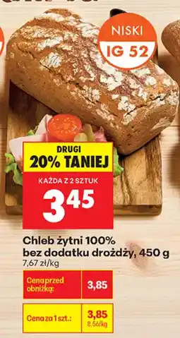 Biedronka Chleb żytni 100% bez dodatku drożdży oferta